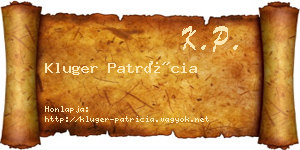 Kluger Patrícia névjegykártya